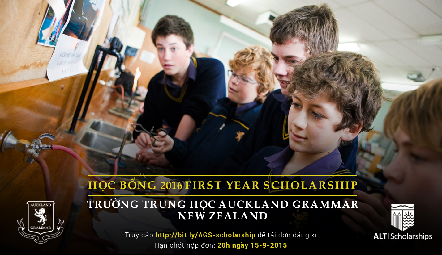 Học Bổng First Year Scholarship 2016 Trường Trung Học Phổ Thông Auckland Grammar New Zealand
