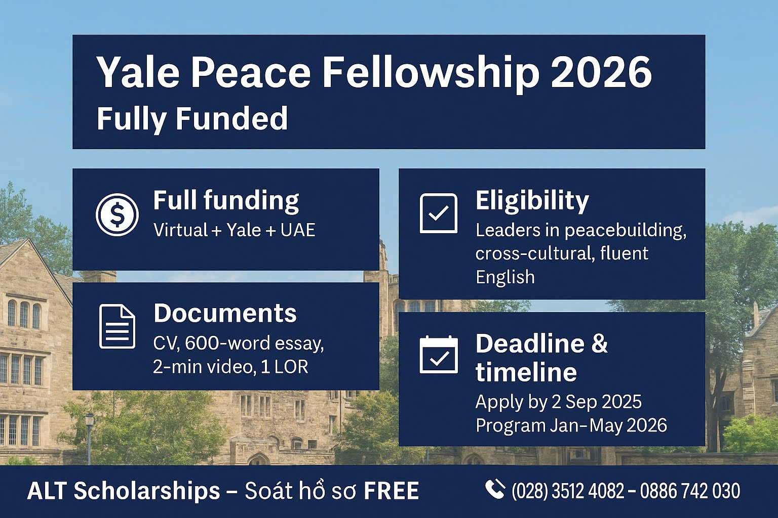 Top 9 Lý Do Bạn Không Thể Bỏ Qua Học Bổng Yale Peace Fellowship 2026 – Cơ Hội Vàng Dành Cho Các Nhà Lãnh Đạo Tương Lai
