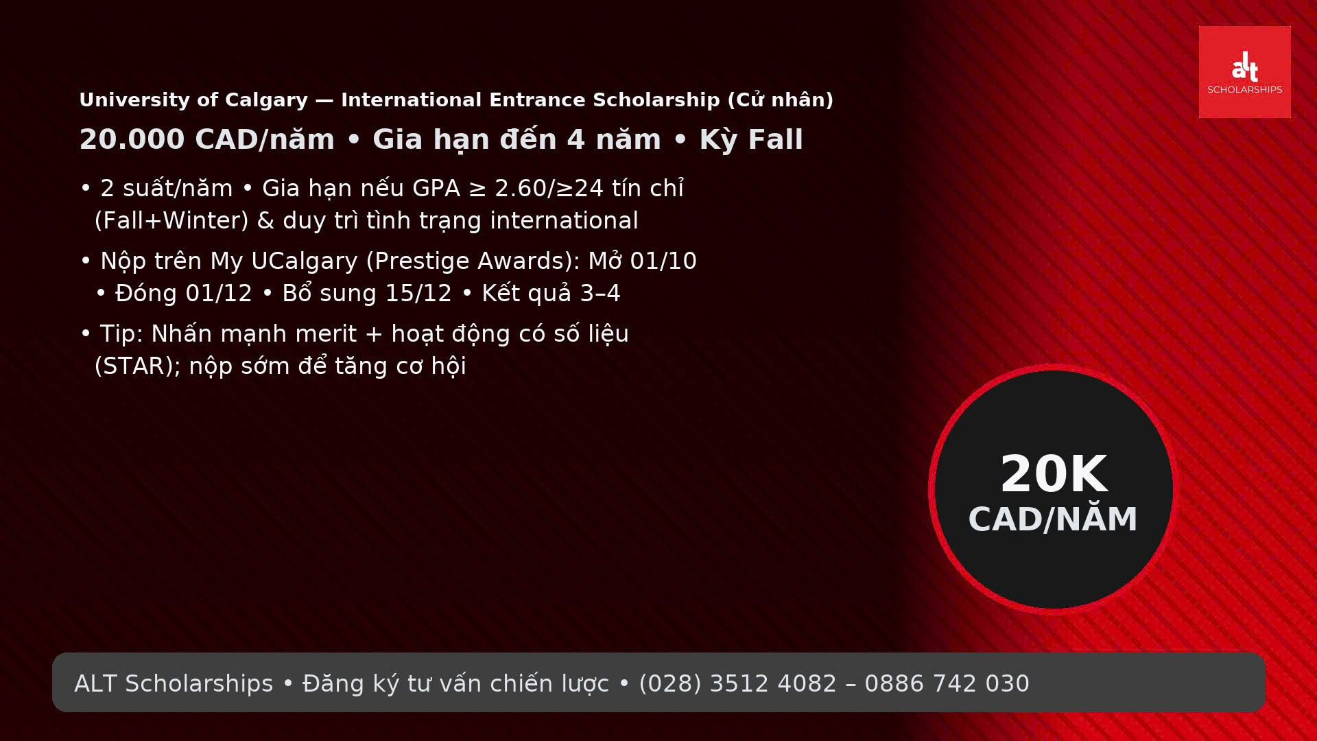 HỌC BỔNG ĐẠI HỌC CALGARY – CANADA