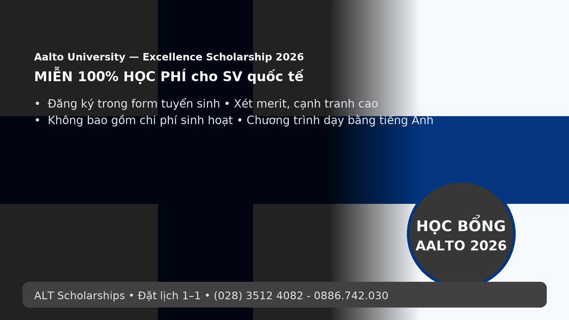 HỌC BỔNG “AALTO UNIVERSITY EXCELLENCE SCHOLARSHIP” 2026