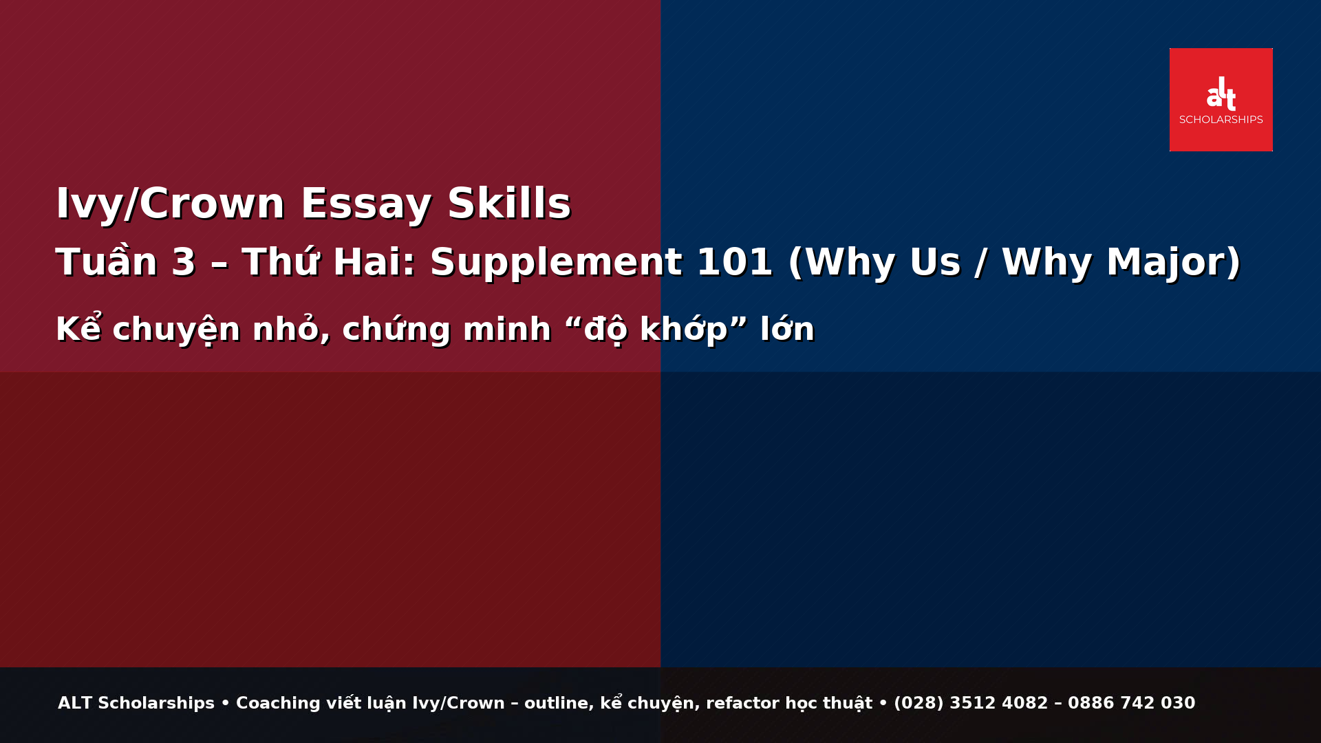 SUPPLEMENT 101 (WHY US / WHY MAJOR): KỂ CHUYỆN NHỎ, CHỨNG MINH “ĐỘ KHỚP” LỚN