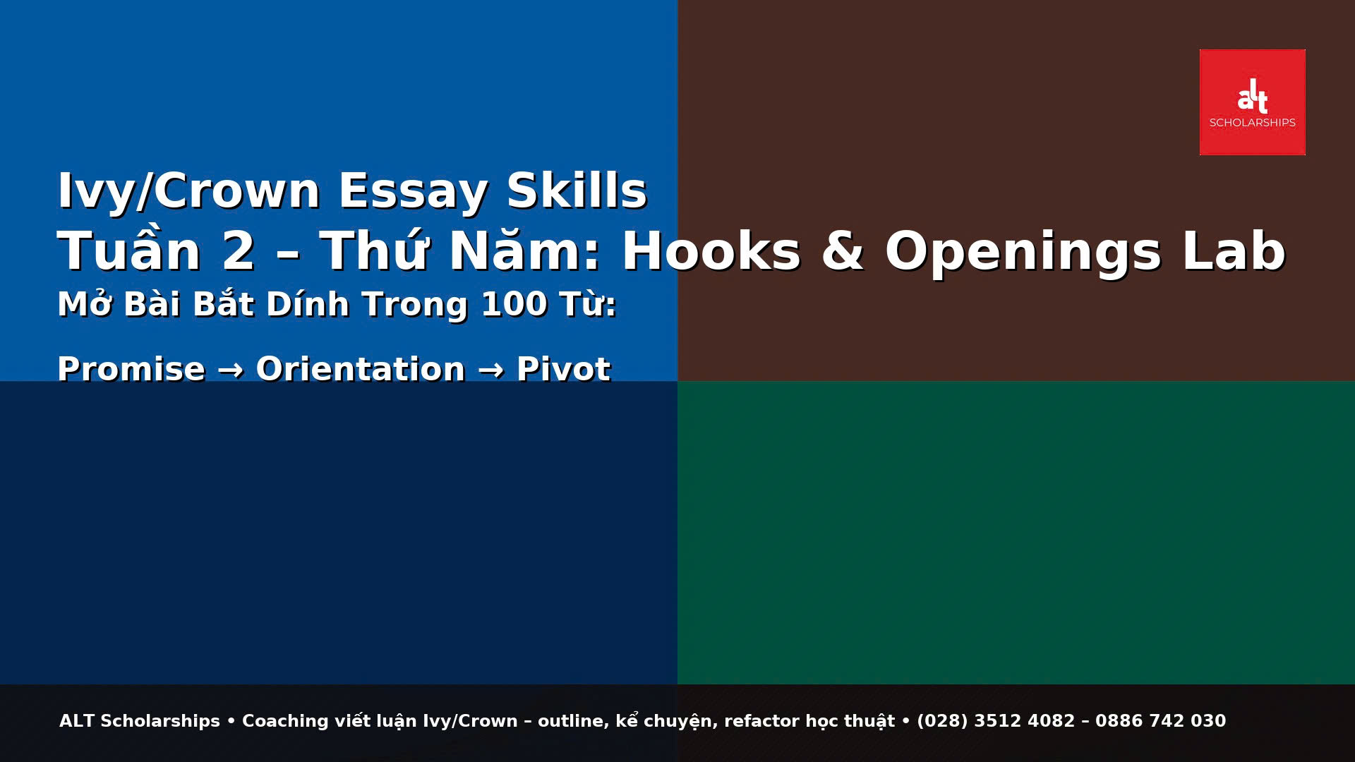 HOOKS & OPENINGS LAB: 10 CÔNG THỨC MỞ BÀI • KIỂM THỬ 60 GIÂY • REWRITE 5 CÁCH