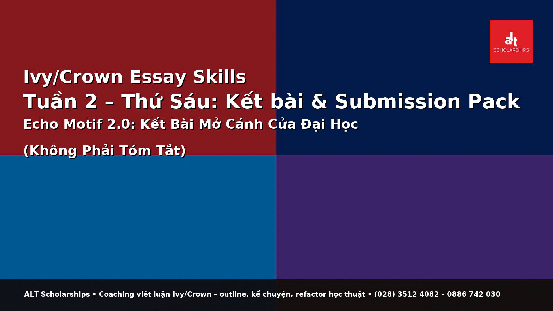 KẾT BÀI NÂNG CAO & GÓI SUBMISSION: ECHO MOTIF 2.0 • FIT HỌC THUẬT • KIỂM TRA LIÊM CHÍNH
