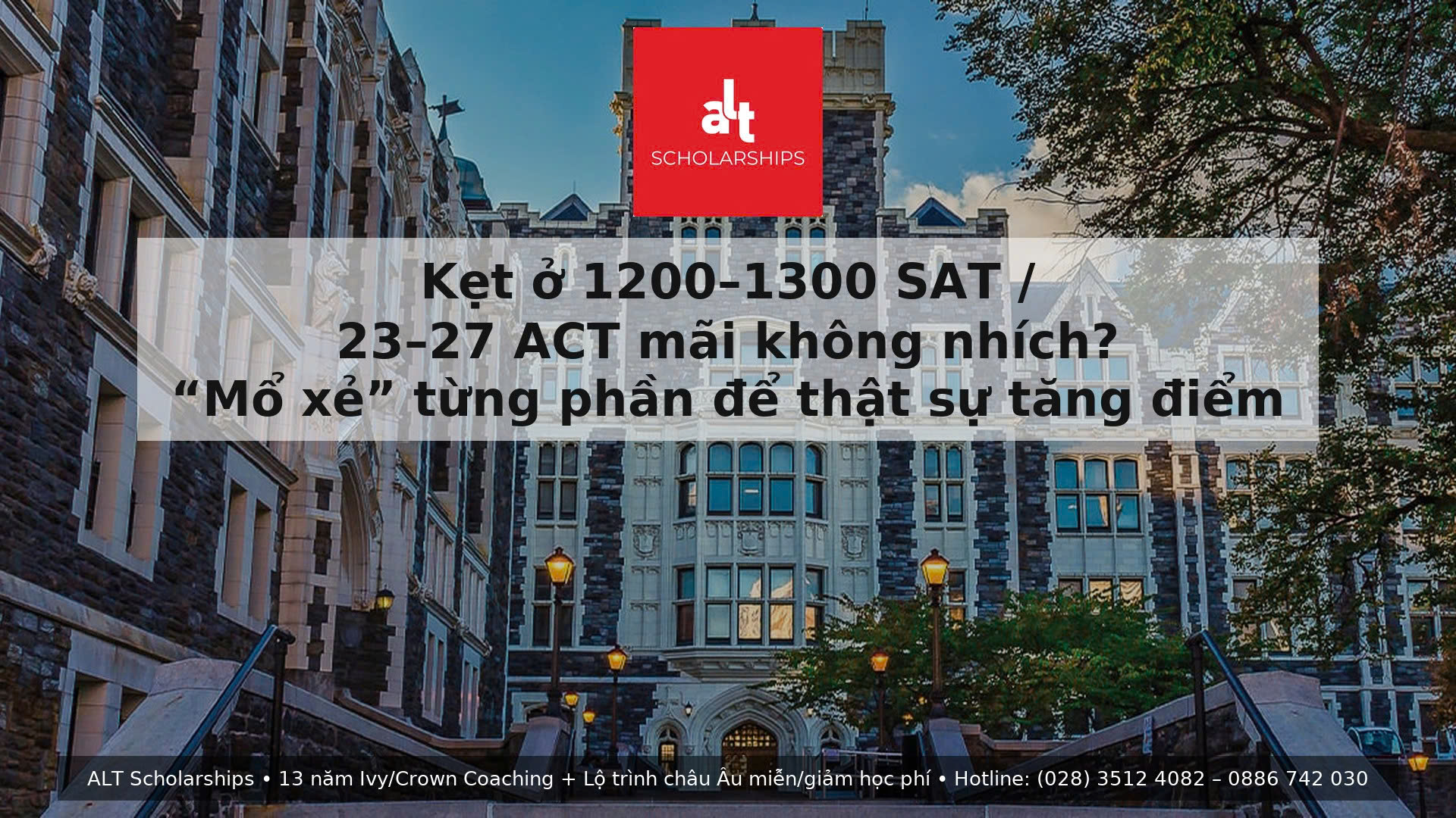 Kẹt Ở 1200–1300 SAT / 23–27 ACT Mãi Không Nhích? Cách “Mổ Xẻ” Từng Phần Để Thật Sự Tăng Điểm