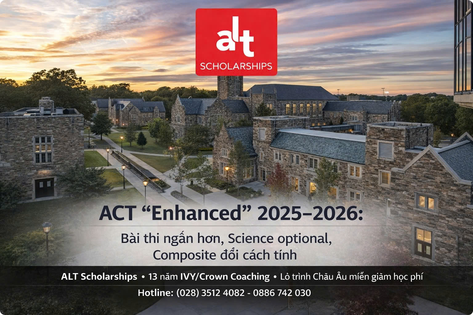 (Thứ Năm | SAT/ACT)  ACT “Enhanced” 2025–2026: Bài Thi Ngắn Hơn, Science Optional, Composite Đổi Cách Tính — Học Sinh Việt Nam Nên Chọn Chiến Lược Nào Để Không Luyện Sai Hướng?