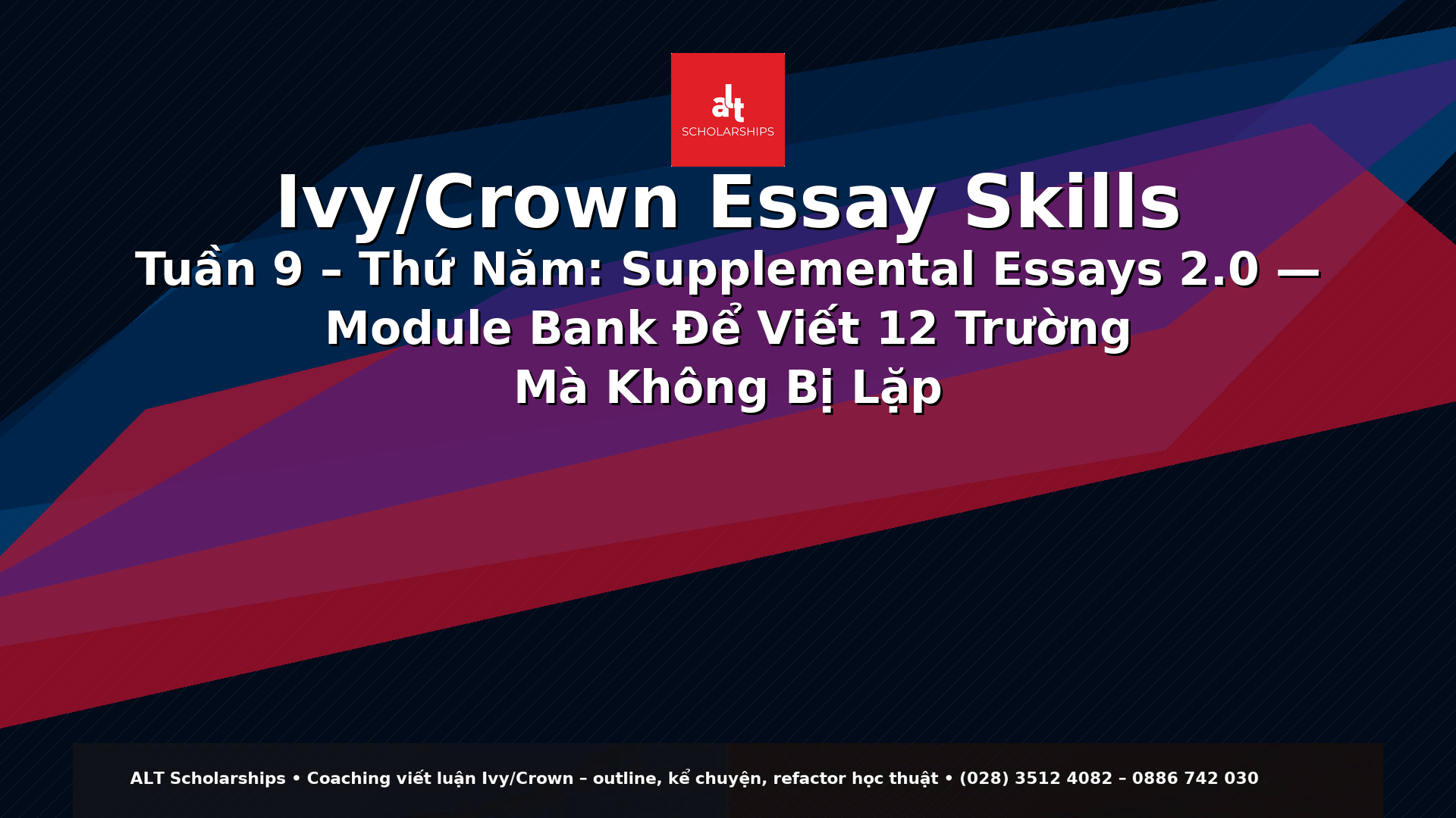 Supplemental Essays 2.0: Xây “Ngân Hàng Module” Để Viết 12 Trường Mà Không Bị Lặp (Community – Diversity – Intellectual Curiosity – EC/Leadership)