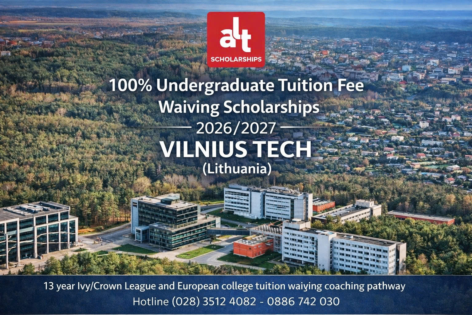 Học Bổng 100% Học Phí Cử Nhân 2026/27 Tại VILNIUS TECH (Lithuania) — Deadline 20/04/2026 (EET)