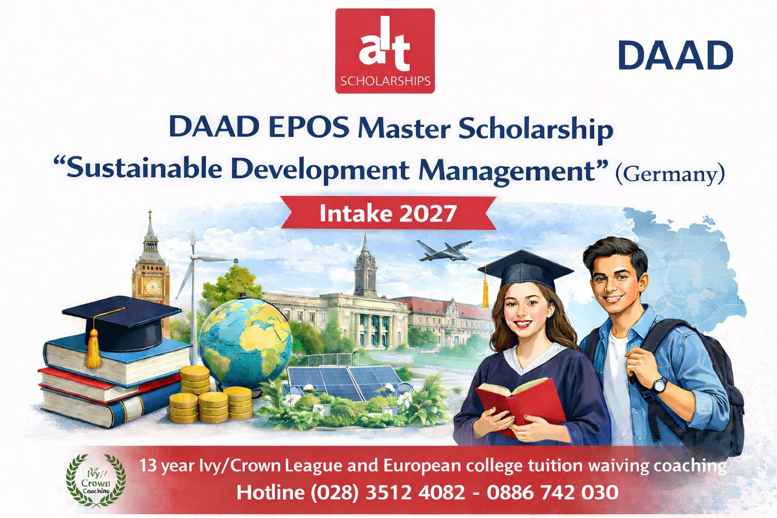 DAAD EPOS Scholarship Cho Thạc Sĩ “Sustainable Development Management” (Đức) | Intake 2027 | Thời Gian Nhận Hồ Sơ 01/05–01/06/2026