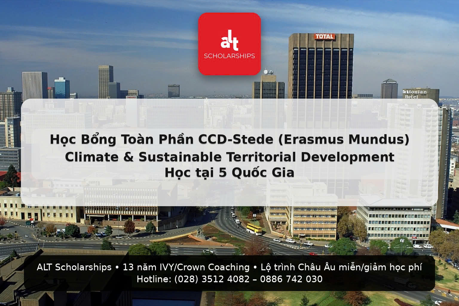 Erasmus Mundus CCD-Stede 2026–2028 (Climate Change & Diversity: Sustainable Territorial Development): Học 5 Quốc Gia (Ý – Ecuador – Burkina Faso – Bồ Đào Nha – Nam Phi), Học Bổng €1,400/Tháng + Miễn Học Phí + Bảo Hiểm