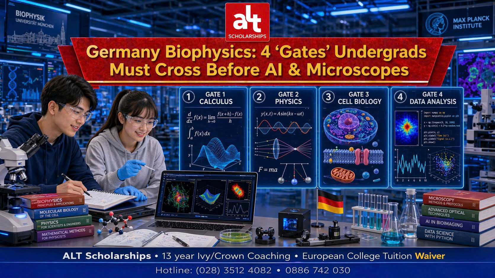 Du Học Đức Ngành Biophysics/Physics of Life: Bốn “Cửa Ải” Của Bậc Cử Nhân Trước Khi Nghĩ Đến AI Và Kính Hiển Vi