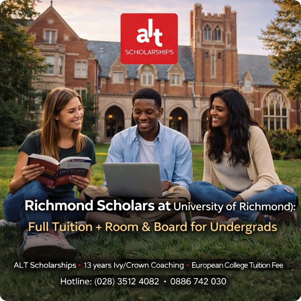 Học Bổng Richmond Scholars Tại University Of Richmond: Học Phí + Ăn Ở Cho Bậc Cử Nhân Tại Mỹ