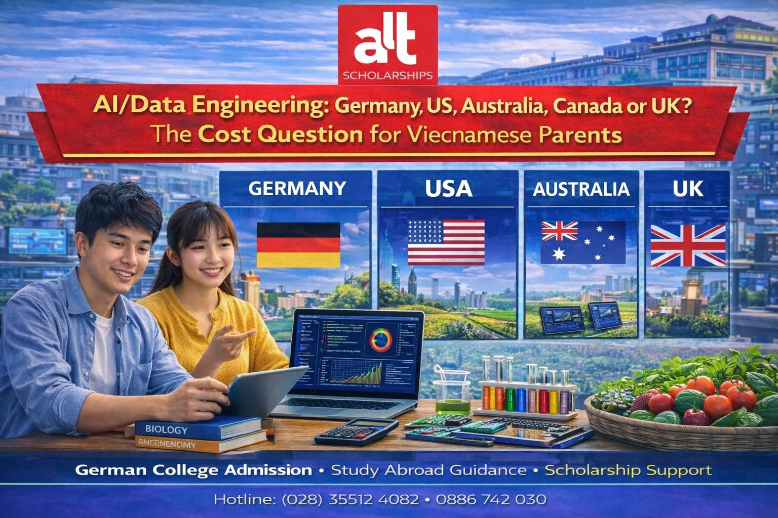 Con Muốn Học AI/Data Ở Nước Ngoài: Đức, Mỹ, Úc, Canada Hay Anh? Bài Toán Chi Phí Và Lời Giải Cho Phụ Huynh Việt