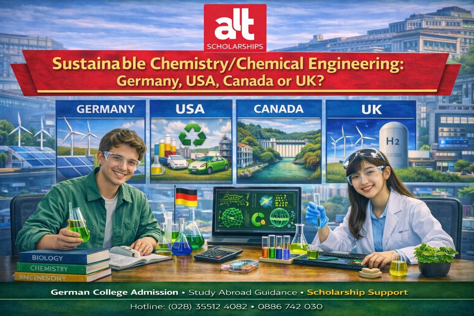Du Học Ngành Hóa Bền Vững / Kỹ Thuật Hóa Học: So Sánh Chi Phí Đức, Mỹ, Canada, Úc, Anh – Lời Giải Cho Quý Phụ Huynh Việt