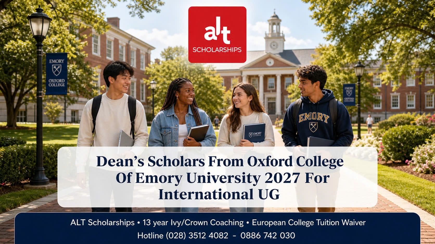 Dean’s Scholars Tại Oxford College Of Emory University 2027: Học Bổng Cử Nhân Full Tuition Cho Ứng Viên Nộp Trước 15/11/2026.