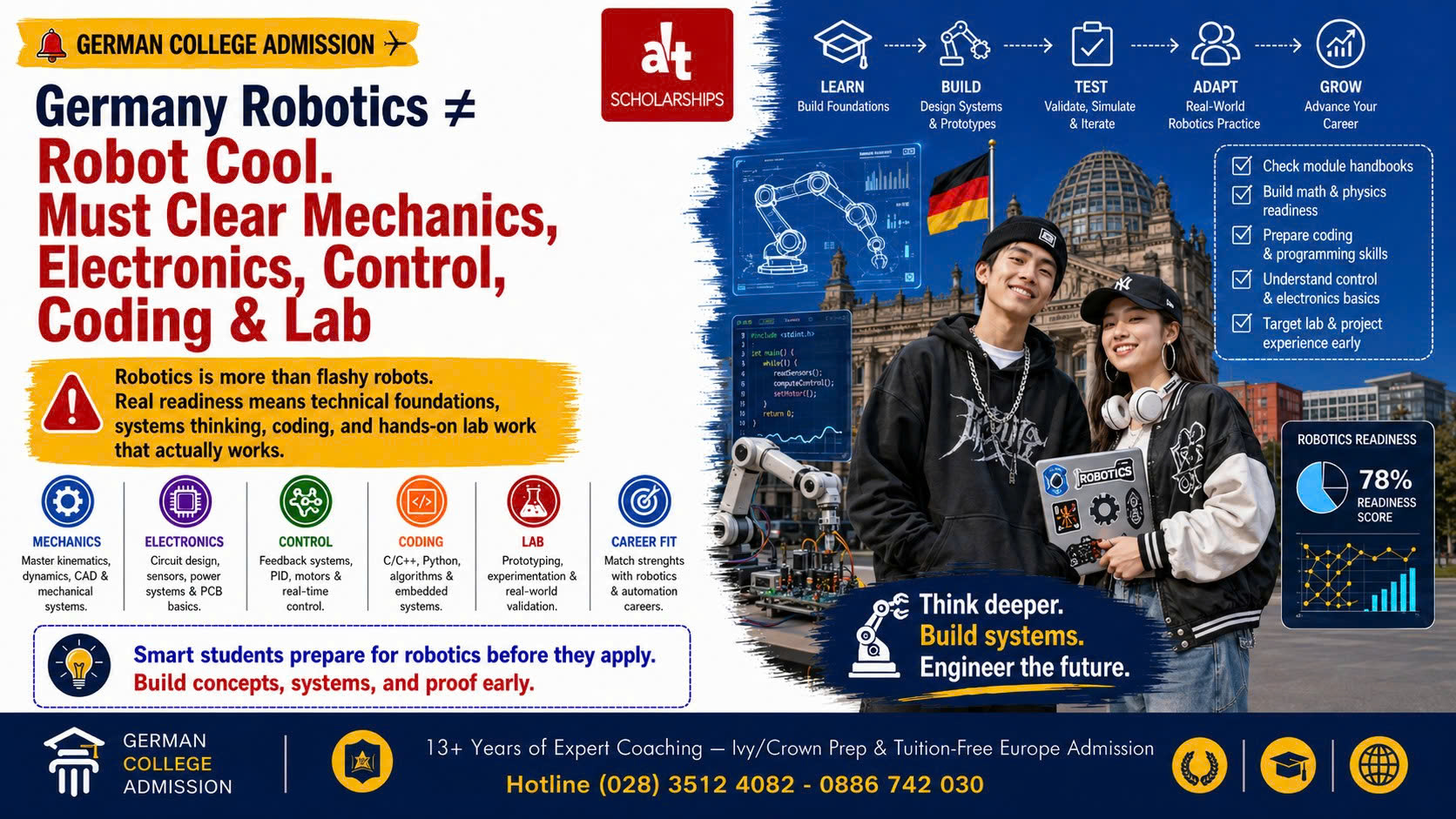 Mechatronics & Robotics Ở Đức: Đừng Chọn Vì “Robot Cool” Nếu Con Chưa Chịu Được Mechanics, Electronics, Control, Programming Và Lab