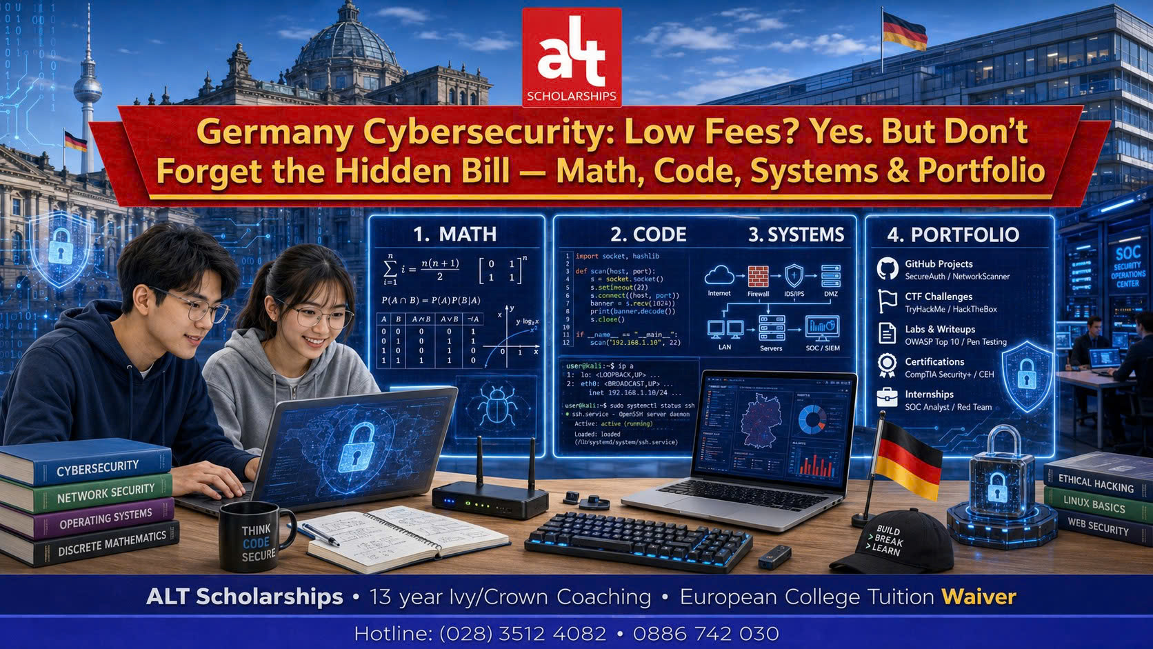 Cybersecurity Ở Đức: Học Phí Thấp Chỉ Là Nửa Câu Chuyện — Ba Mẹ Cần Tính Thêm “Hóa Đơn” Toán, Code, Systems Và Portfolio