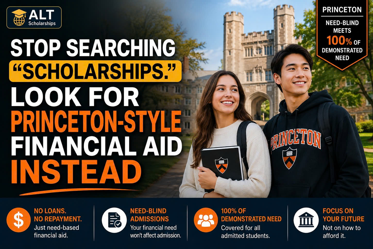 Princeton University 2027: Chính Sách Need-Based Aid Cho Sinh Viên Quốc Tế Có Thể Cover 100% Demonstrated Need, Không Vay Nợ, Nộp Hồ Sơ Trước 01/01/2027.
